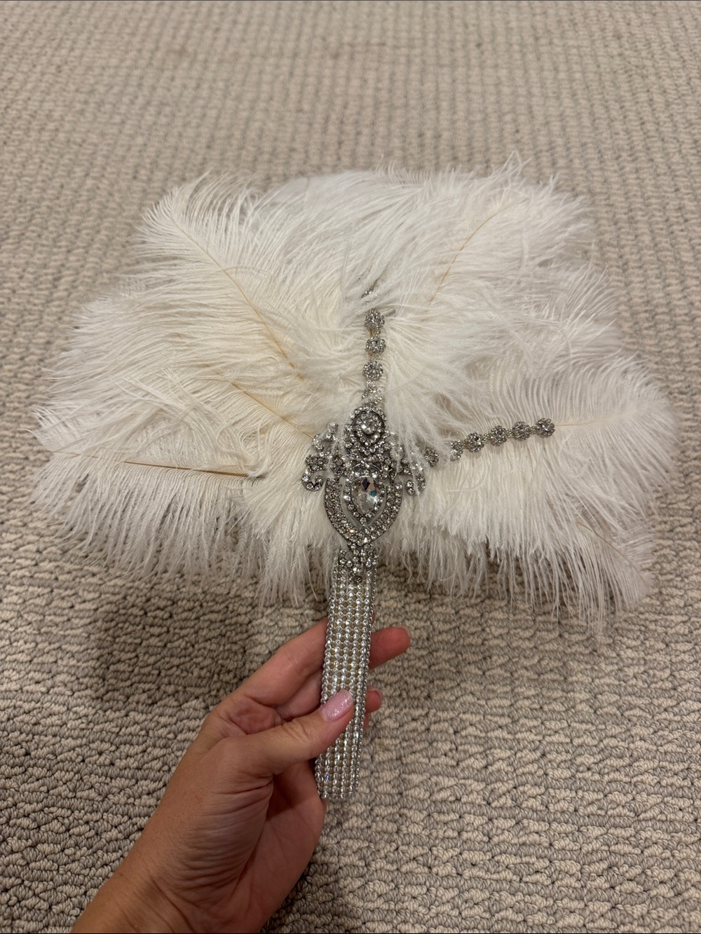 Handmade rhinestone fan